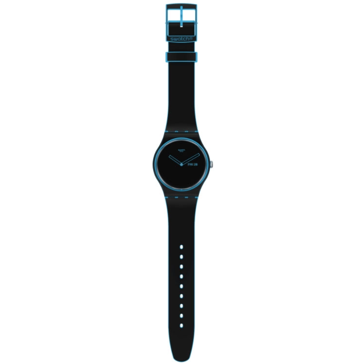 ΡΟΛΟΙ SWATCH  SO29S701 SWATCH Minimal Line  Blue Black Silicone Strap