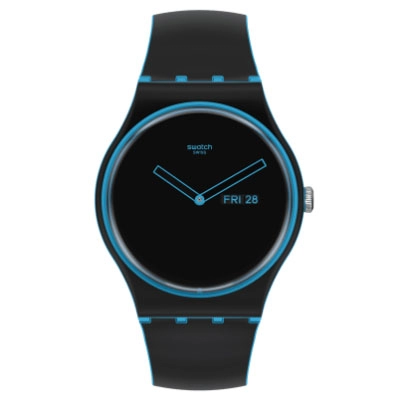 ΡΟΛΟΙ SWATCH  SO29S701 SWATCH Minimal Line  Blue Black Silicone Strap
