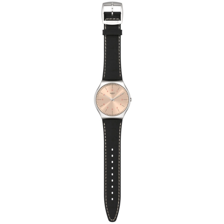 ΡΟΛΟΙ SWATCH  SS07S118 SWATCH Smart Stitch Black Leather Strap