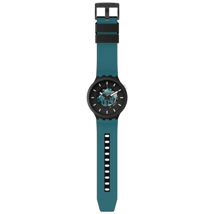 ΡΟΛΟΙ SWATCH  SB03B107 SWATCH Big Bold Next Night Trip Green Silicone Strap