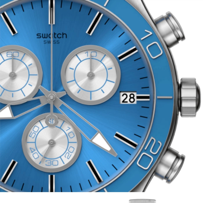 ΡΟΛΟΙ SWATCH YVS485 SWATCH Blue Is All Irony Chronograph Blue Rubber Strap