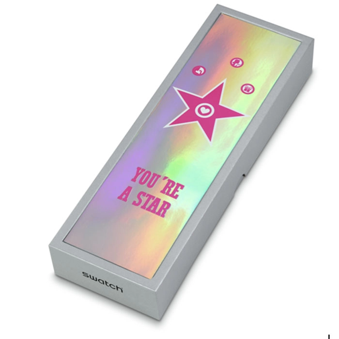 ΡΟΛΟΙ SWATCH SO28Z108 SWATCH Star Mom Transparent Silicone Strap