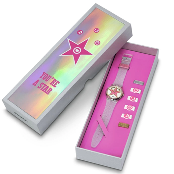ΡΟΛΟΙ SWATCH SO28Z108 SWATCH Star Mom Transparent Silicone Strap