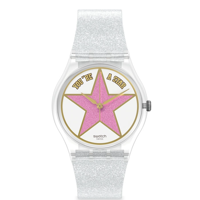 ΡΟΛΟΙ SWATCH SO28Z108 SWATCH Star Mom Transparent Silicone Strap