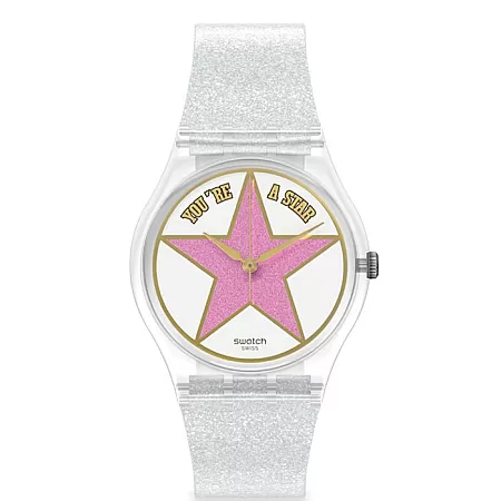 ΡΟΛΟΙ SWATCH SO28Z108 SWATCH Star Mom Transparent Silicone Strap