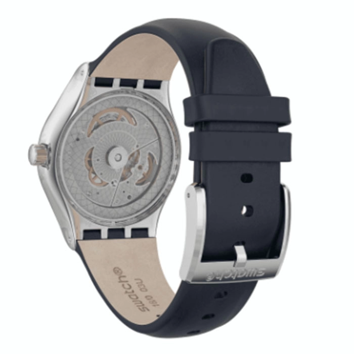 ΡΟΛΟΙ SWATCH YIS420 SWATCH Sistem Lake Automatic Blue Leather Strap