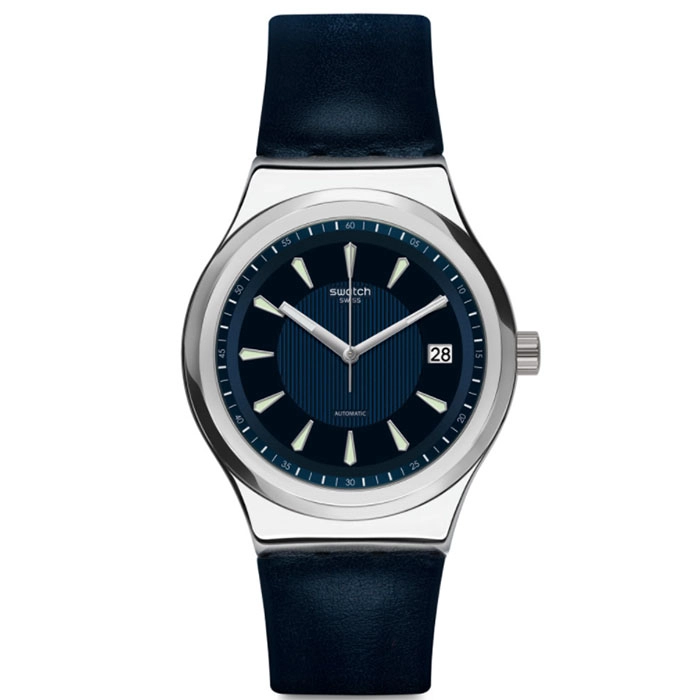 ΡΟΛΟΙ SWATCH YIS420 SWATCH Sistem Lake Automatic Blue Leather Strap