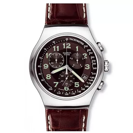 ΡΟΛΟΙ SWATCH  YOS413 SWATCH Irony XL Chronograph Brown Leather Strap
