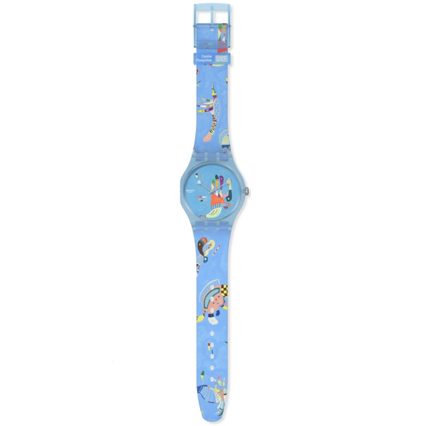 ΡΟΛΟΙ SWATCH SUOZ342 SWATCH Blue Sky By Vassily Kandinsky Silicone Strap
