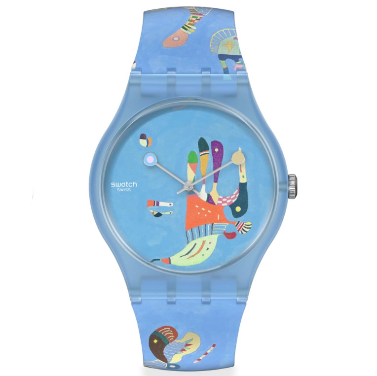 ΡΟΛΟΙ SWATCH SUOZ342 SWATCH Blue Sky By Vassily Kandinsky Silicone Strap