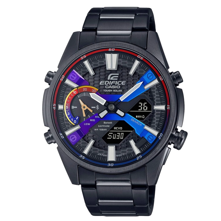 ΡΟΛΟΙ  CASIO ECB-S100HG-1AEF CASIO Edifice Solar Bluetooth Chronograph Black Stainless Steel Bracelet