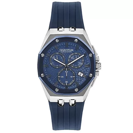 ΡΟΛΟΙ QUANTUM  HNG949.999 QUANTUM Chronograph Blue Silicone Strap