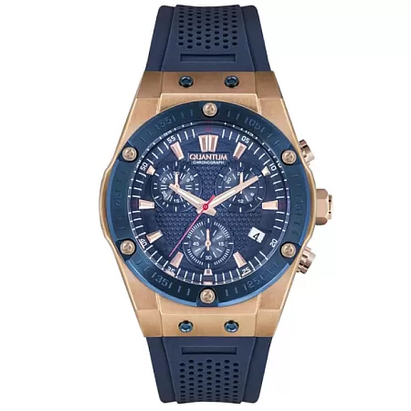 ΡΟΛΟΙ QUANTUM  HNG819.999 QUANTUM Chronograph Blue Silicone Strap