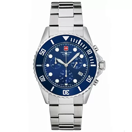 ΡΟΛΟΙ SWISS ALPINE MILITARY SAM7053.9135 SWISS ALPINE MILITARY Master Diver Chronograph Silver Stainless Steel Bracelet