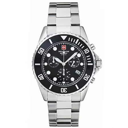 ΡΟΛΟΙ SWISS ALPINE MILITARY SAM7053.9137 SWISS ALPINE MILITARY Master Diver Chronograph Silver Stainless Steel Bracelet