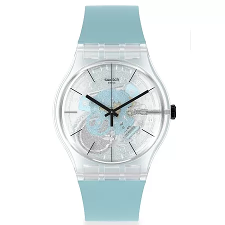 ΡΟΛΟΙ SWATCH  SO29K105 SWATCH Blue Daze Blue Silicone Strap