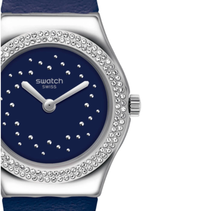 ΡΟΛΟΙ SWATCH YSS333 SWATCH Monthly Drops Elegantina Blue Leather Strap
