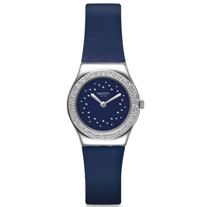 ΡΟΛΟΙ SWATCH YSS333 SWATCH Monthly Drops Elegantina Blue Leather Strap