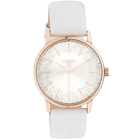 ΡΟΛΟΙ OOZOO  C10930 OOZOO Timepieces White Leather Strap