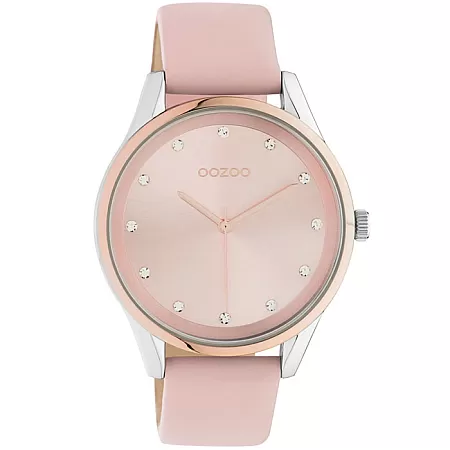 ΡΟΛΟΙ OOZOO  C10951 OOZOO Timepieces Crystals Pink Leather Strap