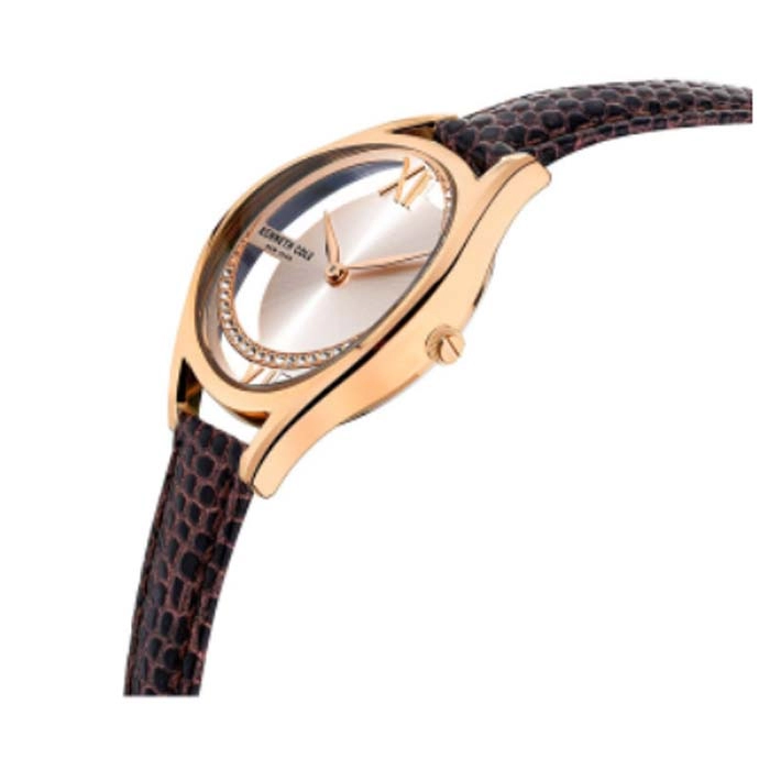 Ρολόι KENNETH COLE  KCWLA2124202 KENNETH COLE Modern Classic Crystals Brown Leather Strap