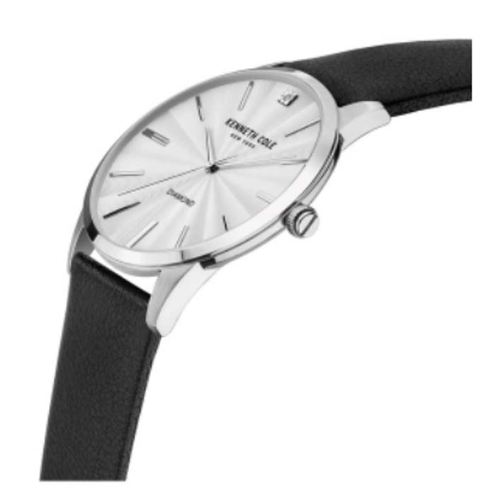 Ρολόι KENNETH COLE  KCWGA2122903 KENNETH COLE Modern Classic Diamonds Black Leather Strap