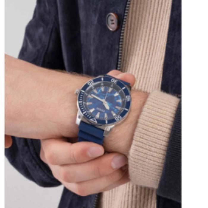 ΡΟΛΟΙ GUESS  GW0420G1 GUESS Mens Blue Rubber Strap