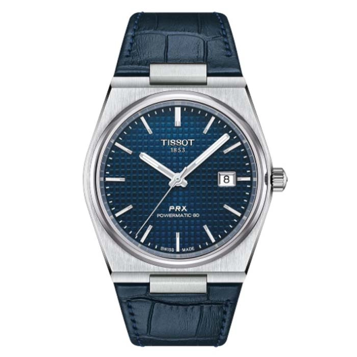 ΡΟΛΟΙ TISSOT  T1374071604100  PRX 40 205  Powermatic 80 Blue Leather Strap