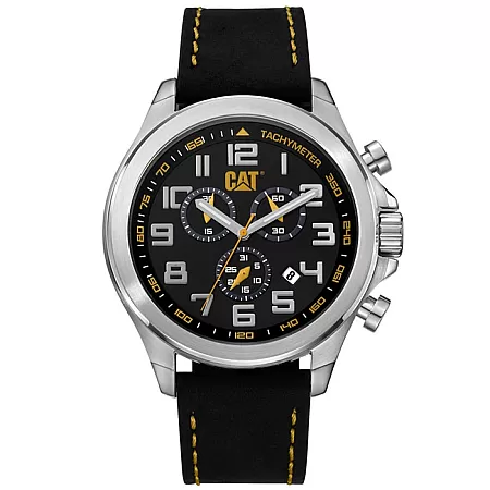 ΡΟΛΟΙ CATERPILLAR   PU24334117 CATERPILLAR Operator  Chronograph Black Leather Strap