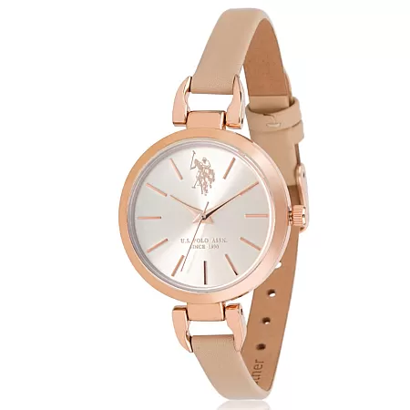 ΡΟΛΟΙ U.S. POLO  USP8097IV U.S.POLO Andrienne  Beige Leather Strap