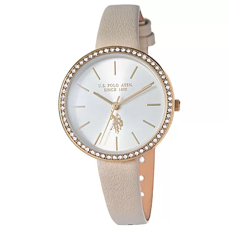 ΡΟΛΟΙ U.S. POLO  USP8087YG U.S.POLO  Eclypse  Ivory Leather Strap