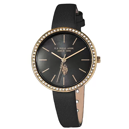 ΡΟΛΟΙ U.S. POLO  USP8088BK U.S.POLO  Eclypse  Black Leather Strap