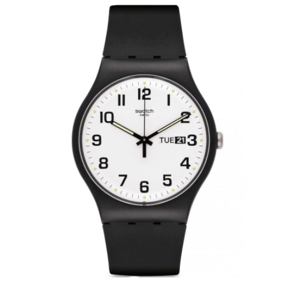 ΡΟΛΟΙ SWATCH  SUOB705 SWATCH Twice Again Black Silicone Strap