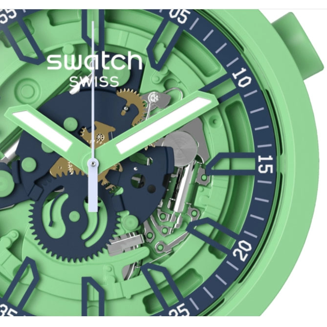 ΡΟΛΟΙ SWATCH  SB01G101 SWATCH Big Bold Fresh Squeezen Green Silicone Strap
