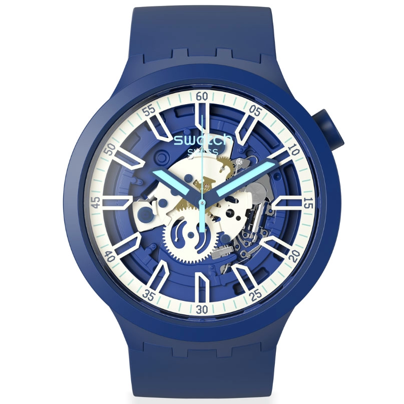 ΡΟΛΟΙ SWATCH  SB01N102 SWATCH Big Bold Iswatch Blue Blue Silicone Strap