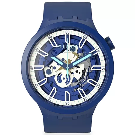 ΡΟΛΟΙ SWATCH  SB01N102 SWATCH Big Bold Iswatch Blue Blue Silicone Strap