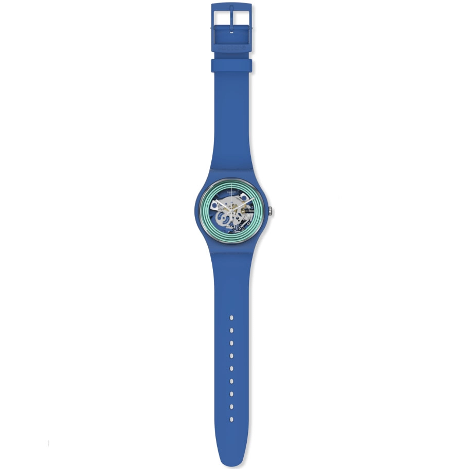 ΡΟΛΟΙ SWATCH SO29N104 SWATCH New Gent Green Rings Blue Silicone Strap