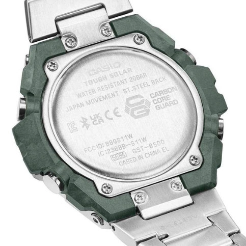 ΡΟΛΟΙ CASIO  GST-B500AD-3AER CASIO G-SHOCK Smartwatch Tough Solar Chronograph Silver Stainless Steel Bracelet