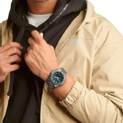 ΡΟΛΟΙ CASIO  GST-B500AD-3AER CASIO G-SHOCK Smartwatch Tough Solar Chronograph Silver Stainless Steel Bracelet