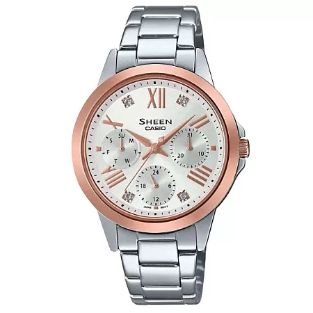 ΡΟΛΟΙ CASIO  SHE-3516SG-7AUEF CASIO Sheen Crystals Silver Stainless Steel Bracelet