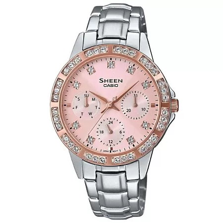 ΡΟΛΟΙ CASIO  SHE-3517SG-4AUEF CASIO Sheen Crystals Silver Stainless Steel Bracelet