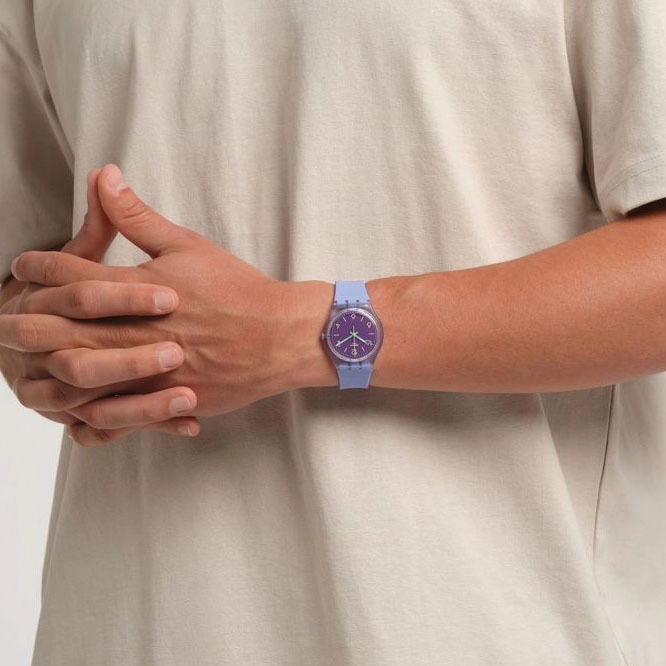 ΡΟΛΟΙ SWATCH SO28V101 SWATCH  Violet Dream Tonic Purple Silicone Strap