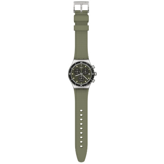 ΡΟΛΟΙ SWATCH  YVS488 SWATCH  Back In Khaki Chronograph Khaki Rubber Strap