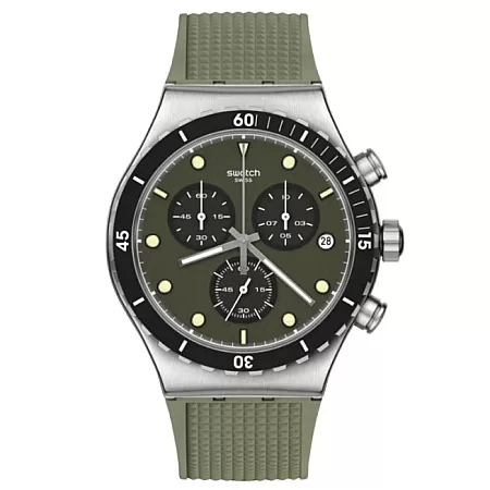 ΡΟΛΟΙ SWATCH  YVS488 SWATCH  Back In Khaki Chronograph Khaki Rubber Strap