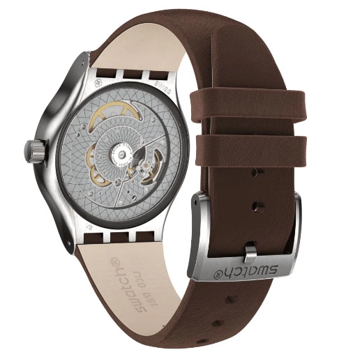 ΡΟΛΟΙ SWATCH  SY23S410 SWATCH Magnificent Irony Brown Leather Strap