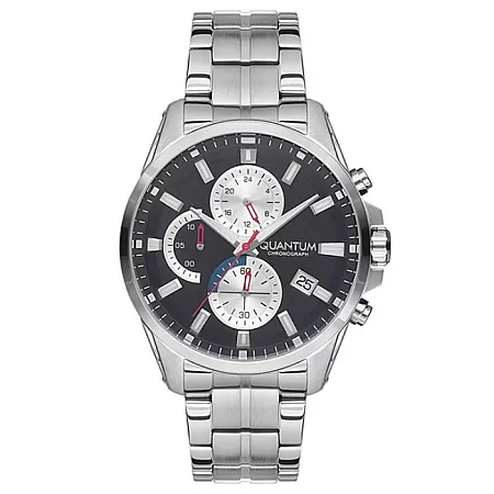 ΡΟΛΟΙ QUANTUM  ADG690.350 QUANTUM Adrenaline Chronograph Silver Stainless Steel Bracelet