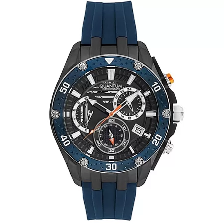 ΡΟΛΟΙ QUANTUM  HNG859.069 QUANTUM Chronograph Blue Rubber Strap