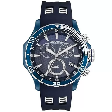 ΡΟΛΟΙ QUANTUM  HNG834.999 QUANTUM Chronograph Blue Rubber Strap