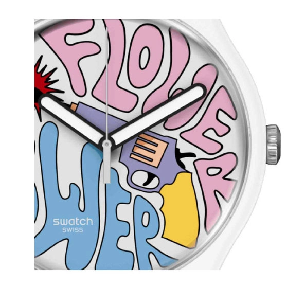 ΡΟΛΟΙ SWATCH SO32W107 SWATCH Power of Peace Multicolor Silicone Strap