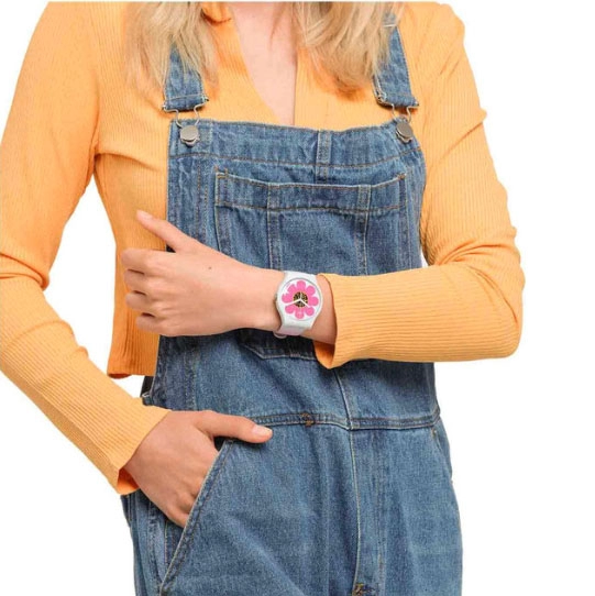 ΡΟΛΟΙ SWATCH SO32M104 SWATCH Flower Hour Two Tone Silicone Strap